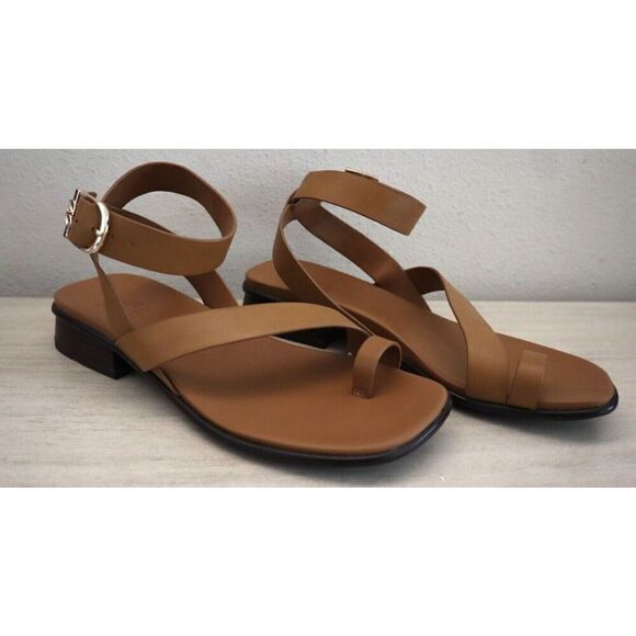 Naturalizer Women's Sz 8.5M Saddle Tan Leather Birch Ankle Strap Sandals - Picture 2 of 12
